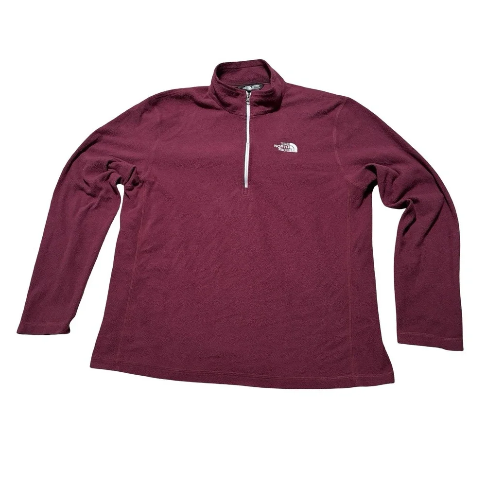 The‎ North Face Men's 1/4 Zip Lightweight Fleece Pullover Red Size Large 23 x 28